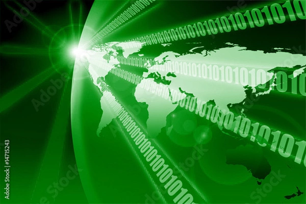 Fototapeta Binary digital planet earth