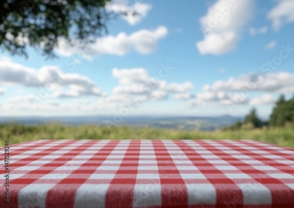 Fototapeta tablecloth on wooden table