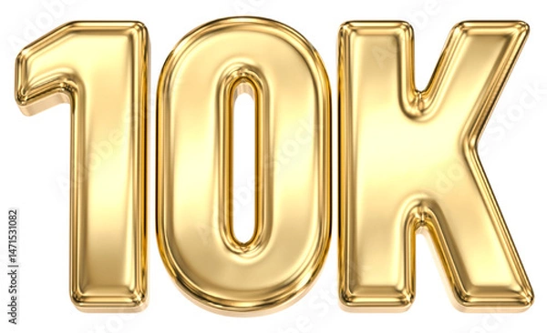 Fototapeta 10K Number Follow 3D Gold Follow 3D Render