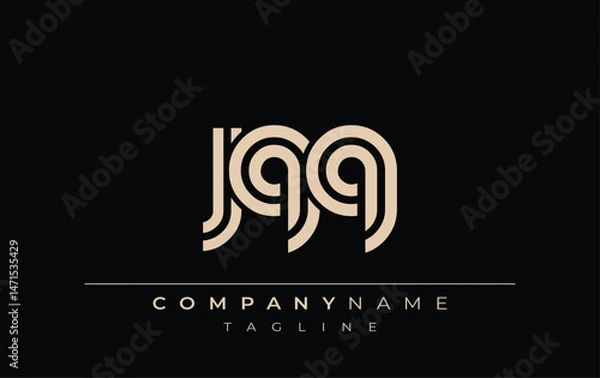 Fototapeta JQQ Creative Unique Modern Letter Logo Design. Stylized logo featuring a unique letter design, presenting abstract minimalist aesthetics and modern appeal.
