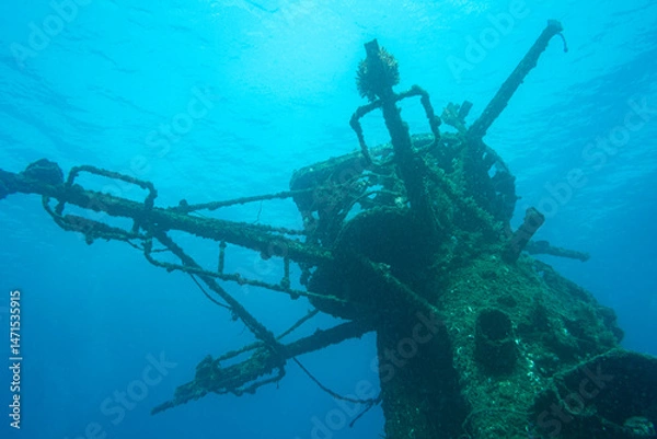 Obraz The top of the Mast of sunken HMAS Swan, Busselton, Western Australia