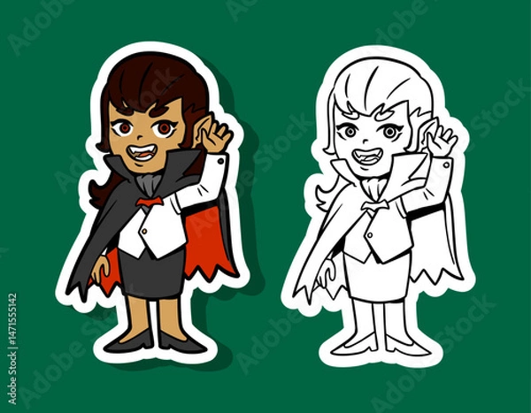 Obraz Cute Vampire Cartoon Character Sticker