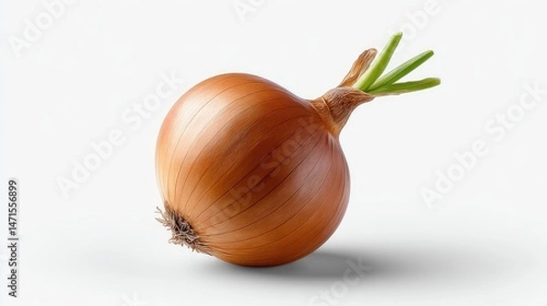 Obraz Realistic Onion on Plan white Background