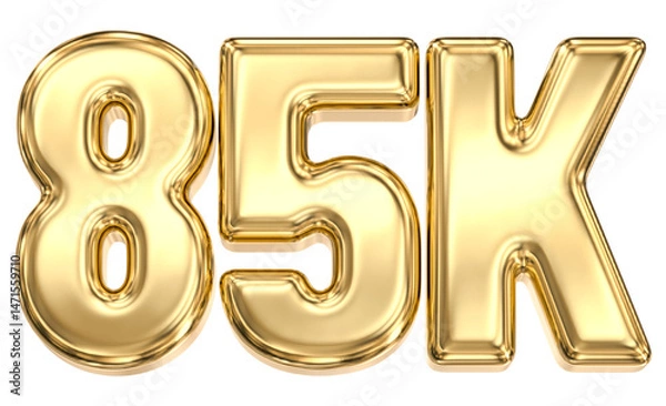Fototapeta 85K Number Follow 3D Gold Follow 3D Render