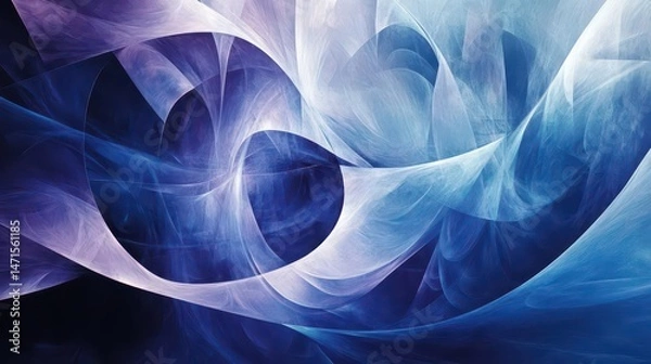 Obraz Abstract swirling patterns in blue and purple hues, evoking a sense of depth and fluidity.