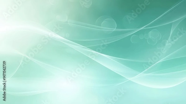 Obraz Soft abstract waves in teal and white, creating a serene and calming background.