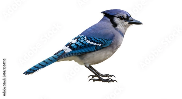 Fototapeta Blue Jay Calling from Oak Branch