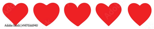 Fototapeta Heart vector icons. Set of love symbols isolated on transparent background. vector illustration.