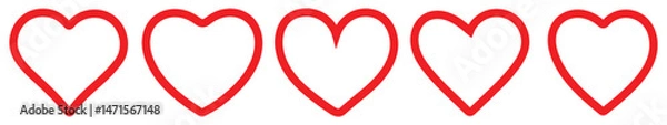Fototapeta Heart vector icons. Set of love symbols isolated, vector illustration.