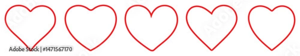 Fototapeta Hearts Shapes Icons, vector illustration.