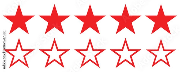 Fototapeta Star icon collection. Different stars set, vector illustration.
