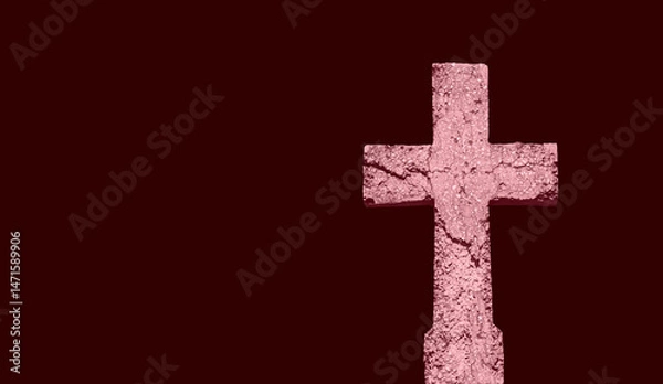 Fototapeta Image of a stone Christian cross