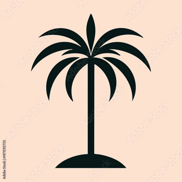 Obraz Palm tree vector, palmtree summer illustration? coconut tree silhouette.
