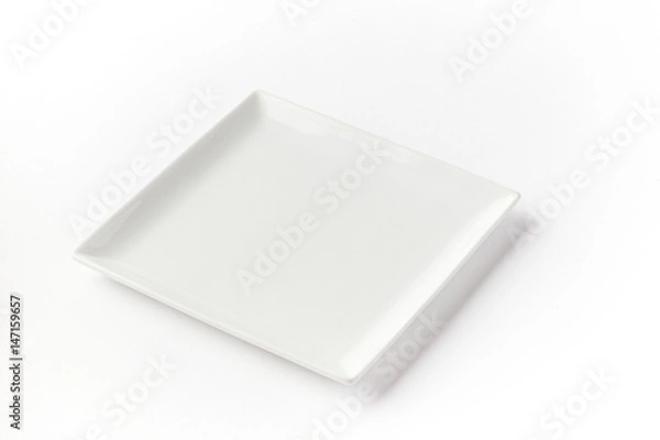 Obraz White square flat plate on a white background 