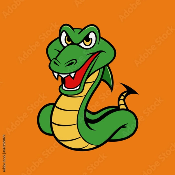 Obraz green snake cartoon