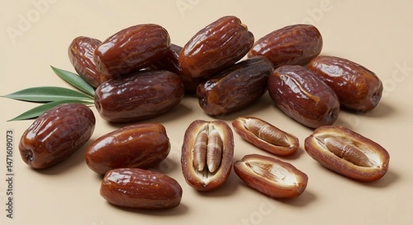 Obraz Gleaming dates halfopen inviting desert sweetness