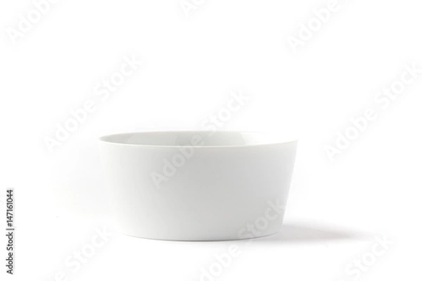 Fototapeta White bowl on a white background side view