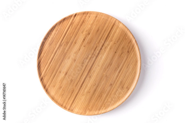 Fototapeta Bamboo lazy susan on a white background