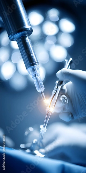 Fototapeta Futuristic Robotic Surgery in a High-Tech Operating Room