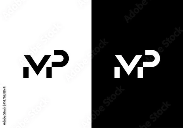 Obraz MP, PM monogram logo design