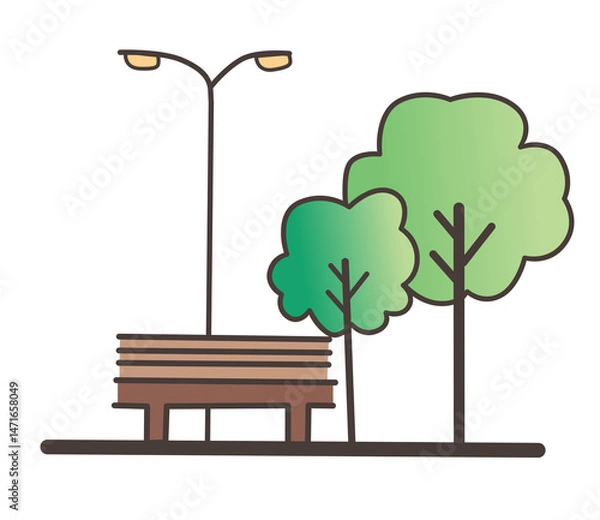 Obraz bench in park