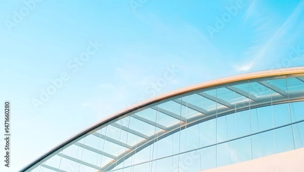 Fototapeta Modern Architectural Curve Against Blue Sky
