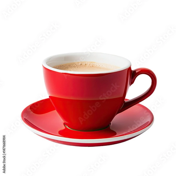 Obraz Red coffee cup on saucer