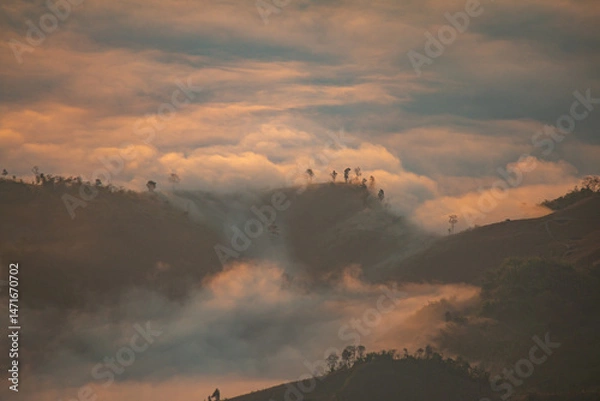 Obraz The morning light reflecting off the clouds is so beautiful.