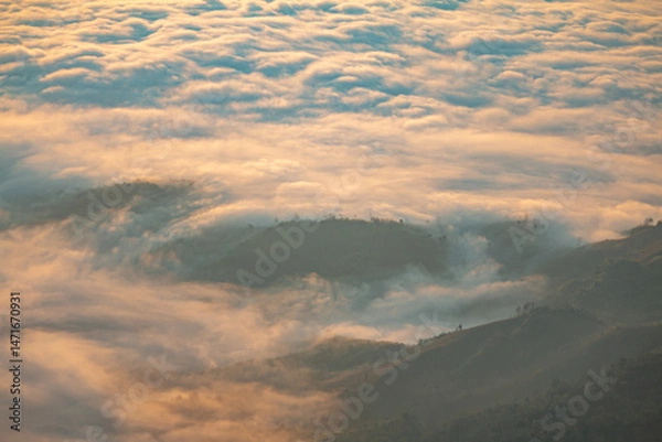 Obraz The morning light reflecting off the clouds is so beautiful.