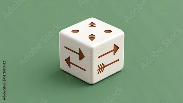 Fototapeta Two red dice on a green background symbolize the chance of winning in a casino game