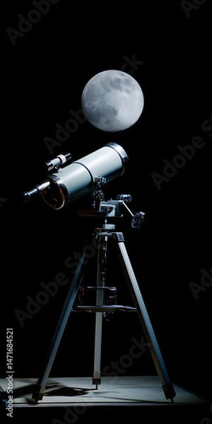 Fototapeta Telescope Focused on a luminous Moon