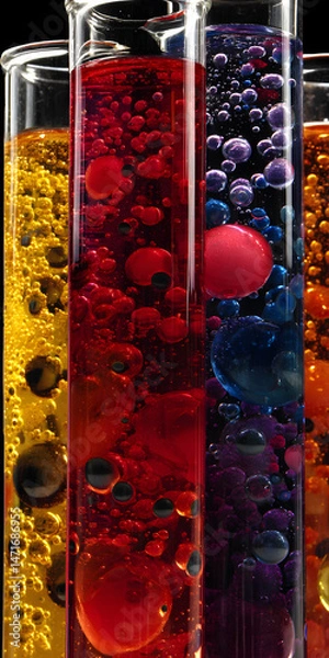 Fototapeta Vibrant Test Tubes in a Dynamic Laboratory Setting