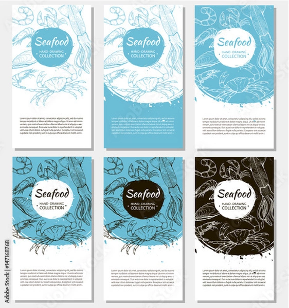 Obraz Vector flyers on the marine theme