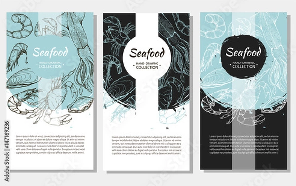 Obraz Vector flyers on the marine theme