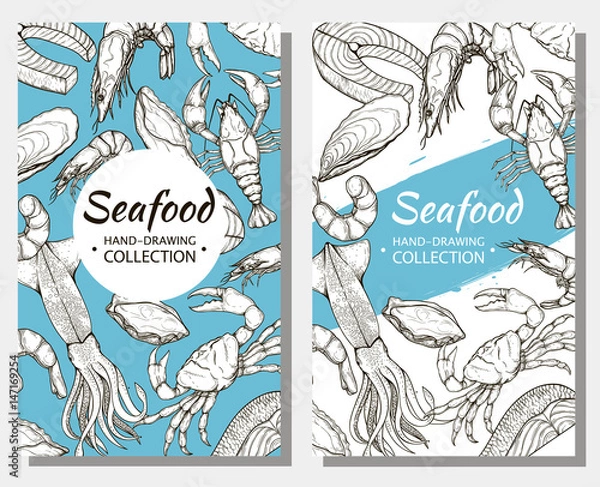 Obraz Vector flyers on the marine theme