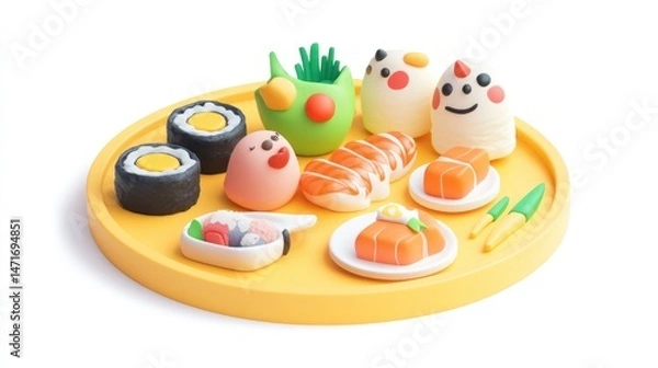 Fototapeta Colorful sushi platter (5)