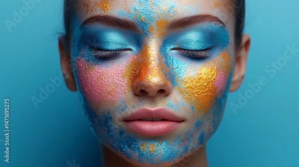 Fototapeta Creative makeup face portrait