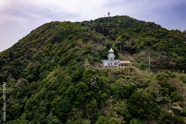 Fototapeta 三重県伊勢志摩の離島「神島」神島灯台