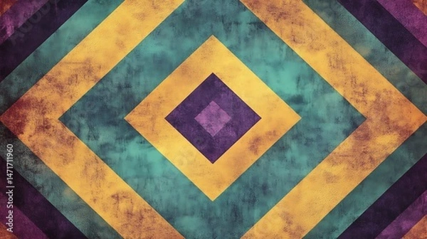 Fototapeta Geometric Pattern with Grunge Texture. (3)