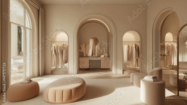 Fototapeta Serene Dressing Room: A Luxurious Oasis of Calm and Elegance
