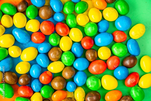 Fototapeta colorful candies high angle view