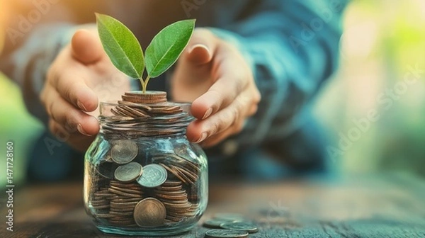 Fototapeta Protecting Your Financial Growth: A Visual Representation of Investment and Savings