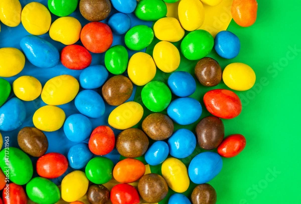 Fototapeta colorful candies high angle view