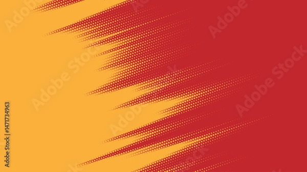 Fototapeta abstract red and orange halftone banner design 