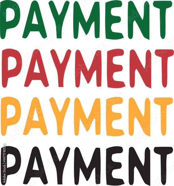 Obraz Colorful Funky Text Set – Playful Typography for Labels or Posters