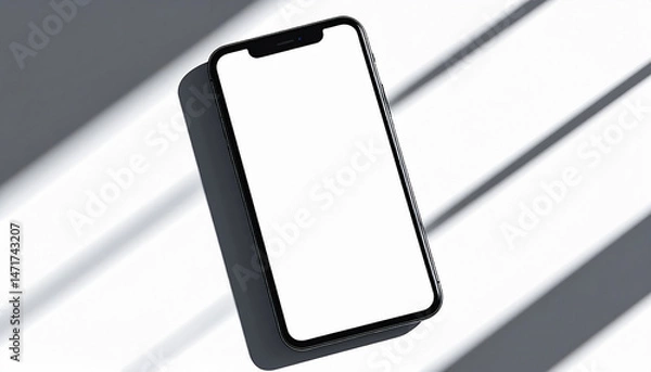 Fototapeta mobile phone with blank screen isolated on white