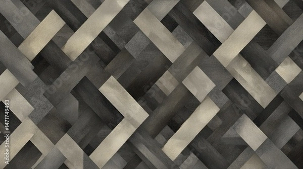 Fototapeta Abstract Geometric Pattern: Interwoven Shades of Gray and Beige