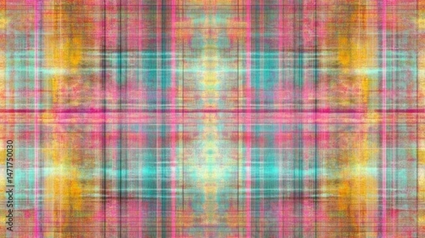 Fototapeta Abstract Colorful Plaid Pattern: A Vibrant Textured Design