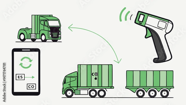 Obraz : Logistics and Transportation Management Vector