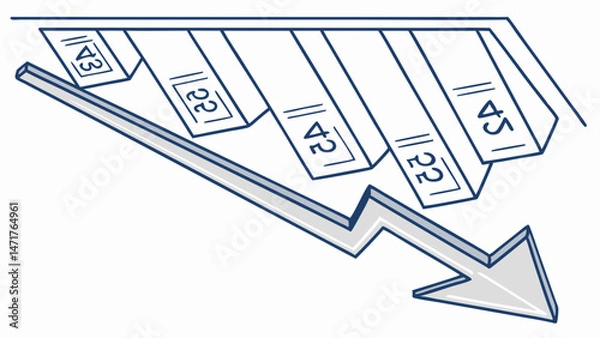 Obraz  Financial Stock Price Ticker Chart – Vector Illustration